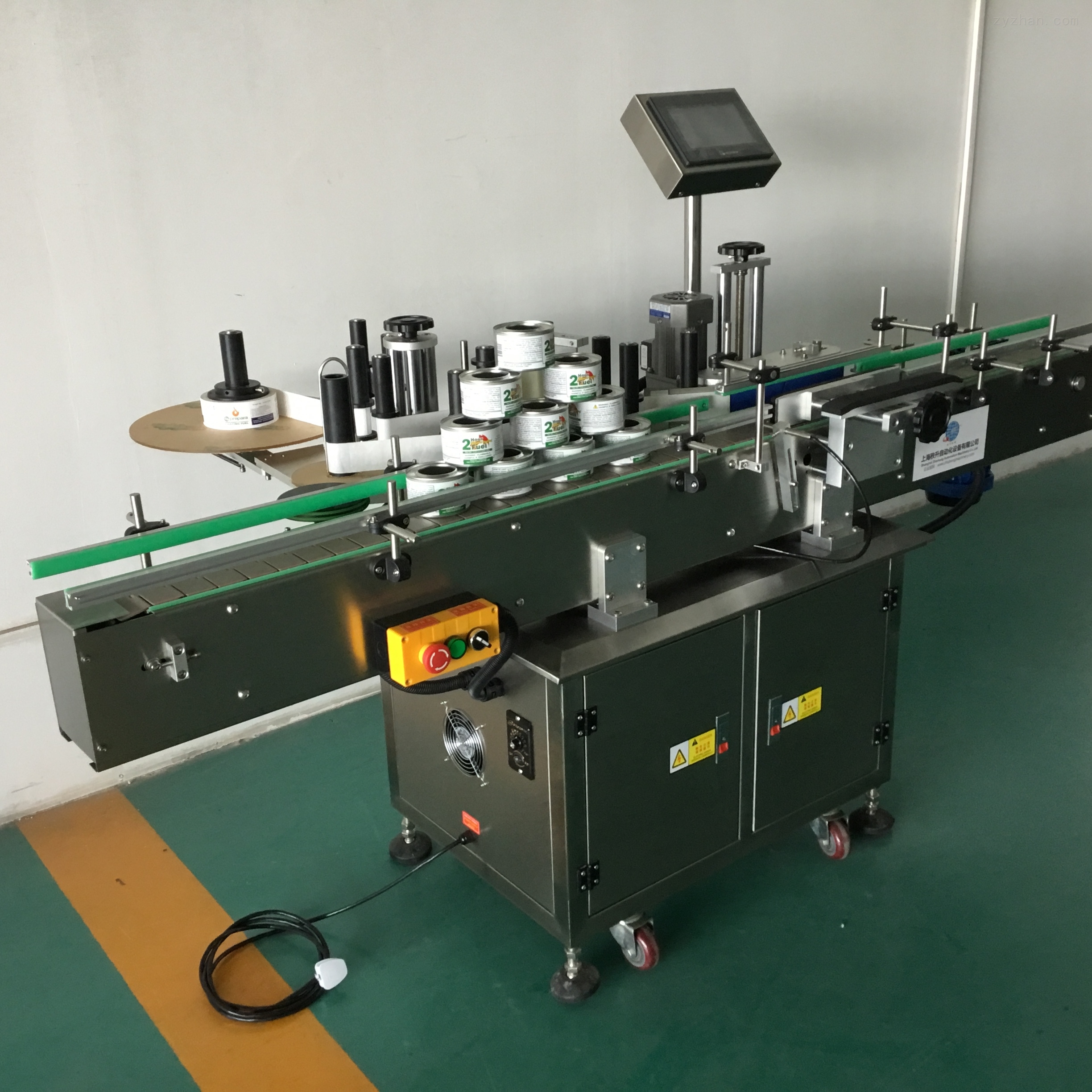 不干胶标签贴标机 自动卧式贴标机 >zs-2001圆瓶不干胶自动贴标机